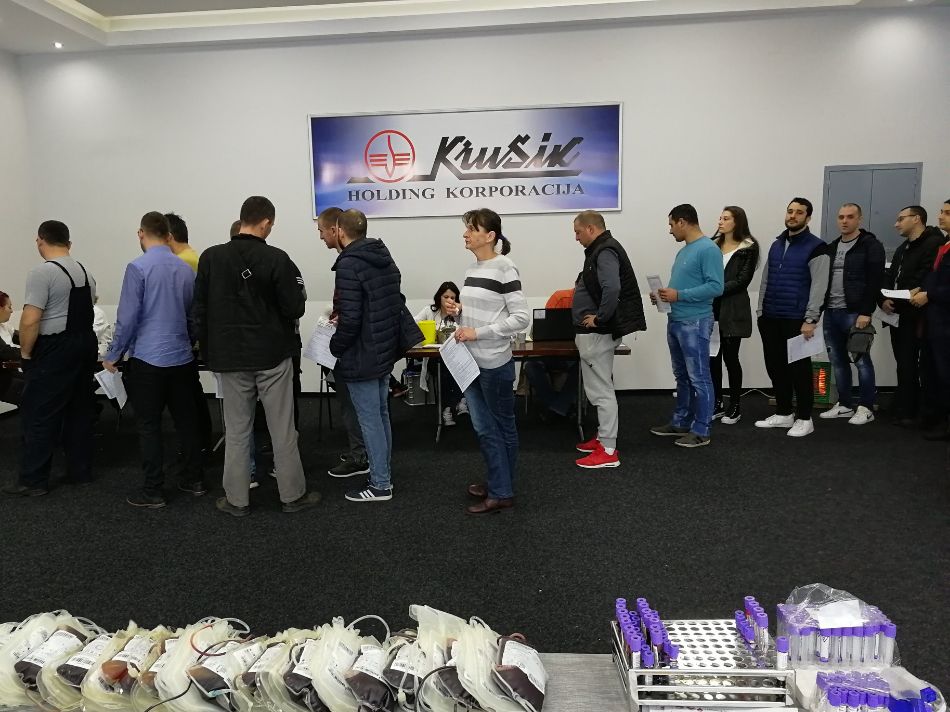 20.02.2019. – Još jedna uspešno realizovana AKCIJA DDK u HK „Krušik“ – ponudilo krv 75 dobrovoljnih davalaca, prikupljeno 63 jedinice krvi
