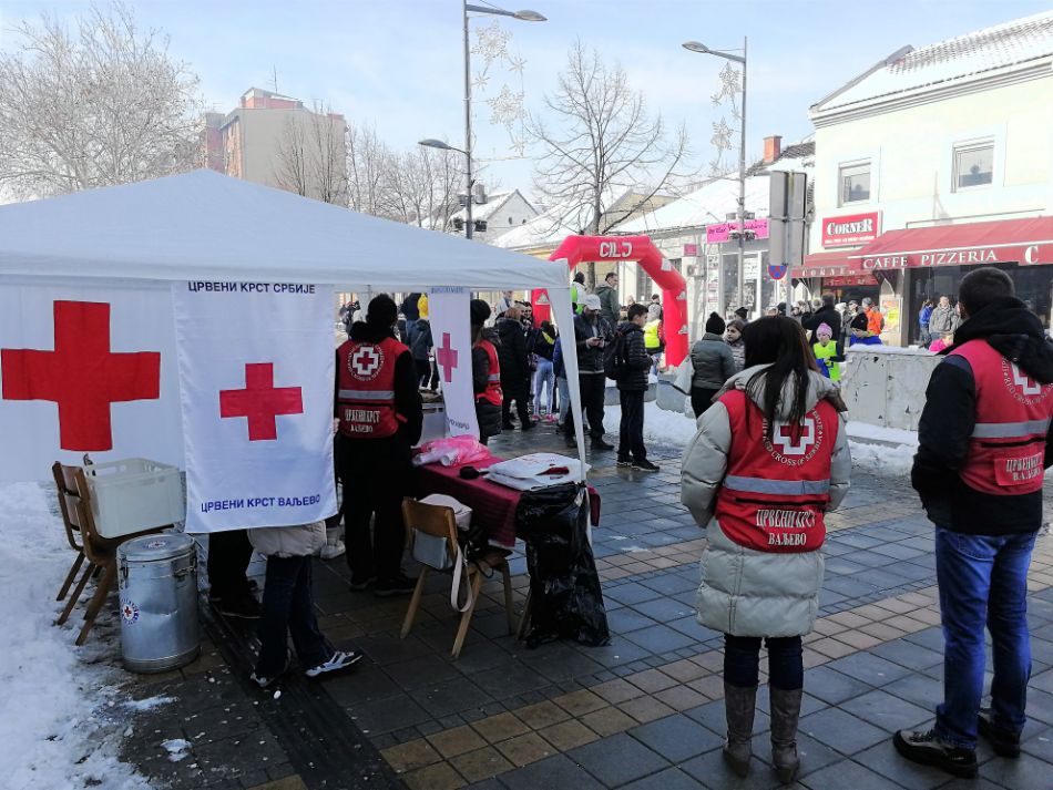 27.01.2019. – Crveni krst Valjevo u okviru svojih aktivnosti na promociji zdravlja i zdravih stilova života - na 20. jubilarnoj Svetosavskoj atletskoj trci u Valjevu