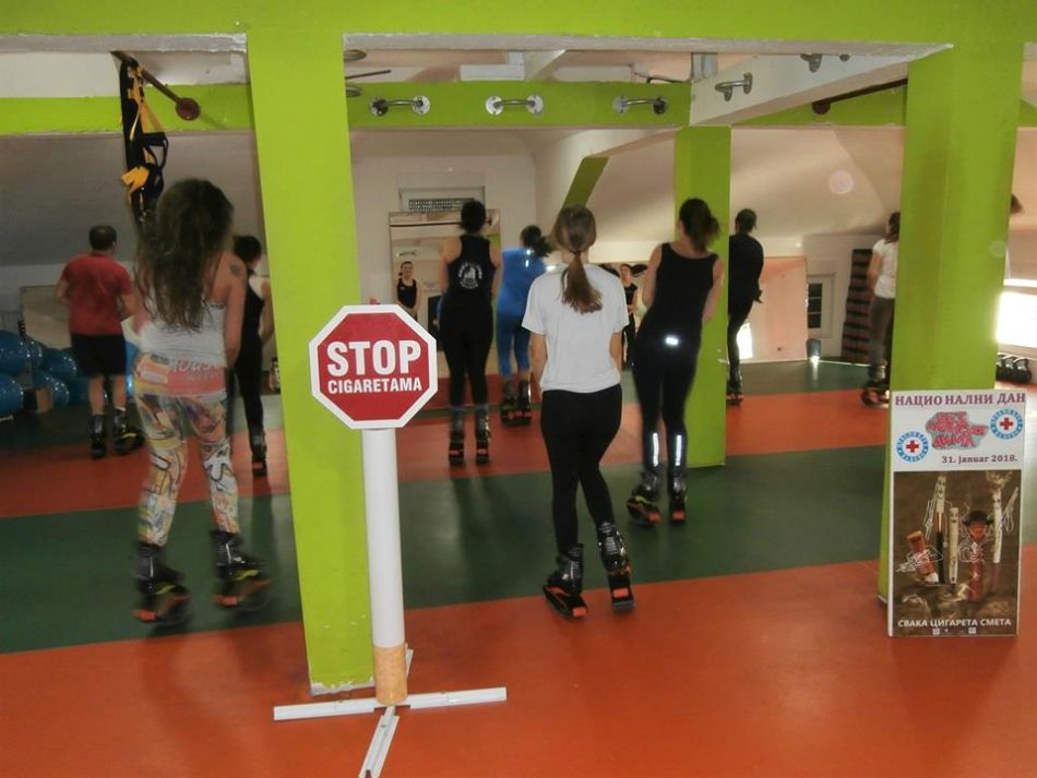31.01.2018. – Nacionalni dan bez duvanskog dima – pokazna interventna radionica i tribina u prostoru fitnes „Kangoo jump club“-a u Valjevu - na temu „Odrasli puše i mene guše“